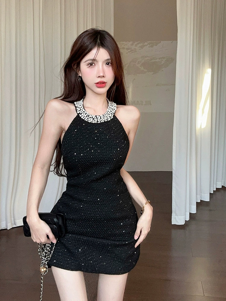 Classic Style Elegant Beautiful Dress Summer Halterneck