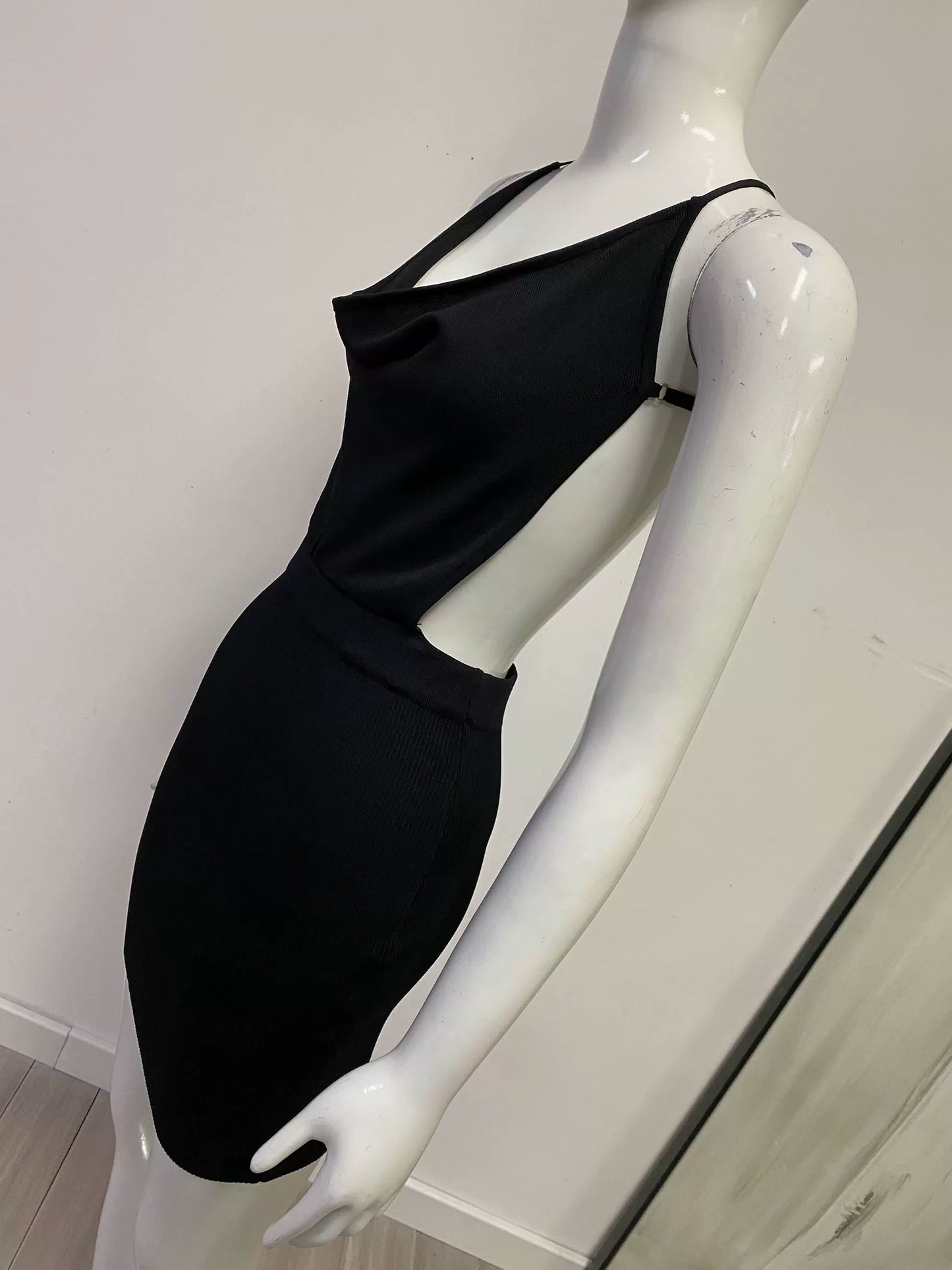 Foreign Trade Original Order Sexy Nightclub Party Sling Swing Collar Bare Back Knitting Slim Fit Sheath Bottom Dress