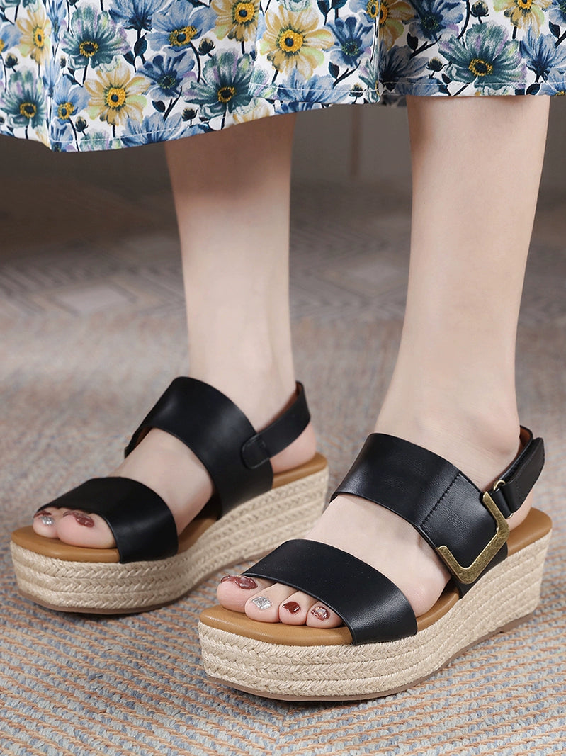 Summer Thick Sole Bohemian Style Wedge Strap