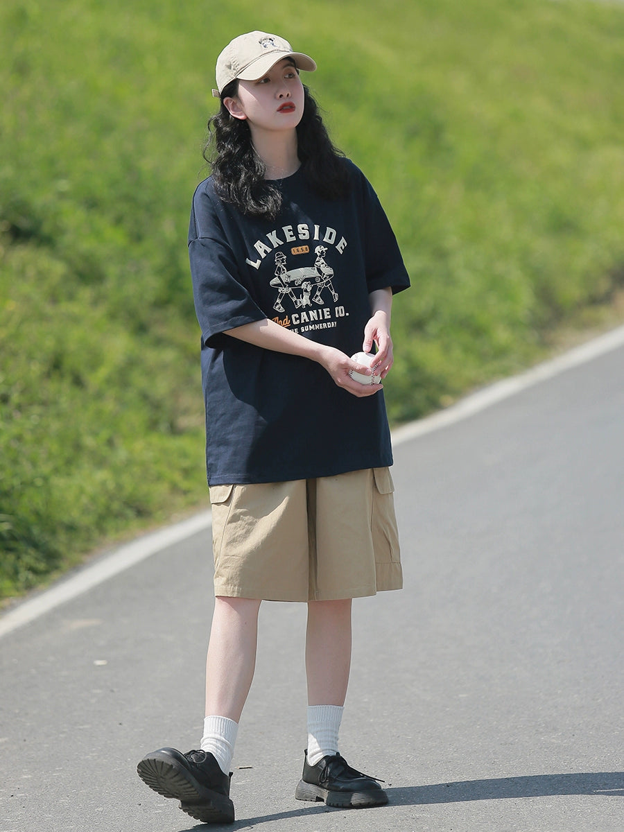 Cityboy Unisex Style Short Sleeve T-shirt Baby Boy and Girl Summer New Arrival American Street Trendy Student Athleisure T-shirt