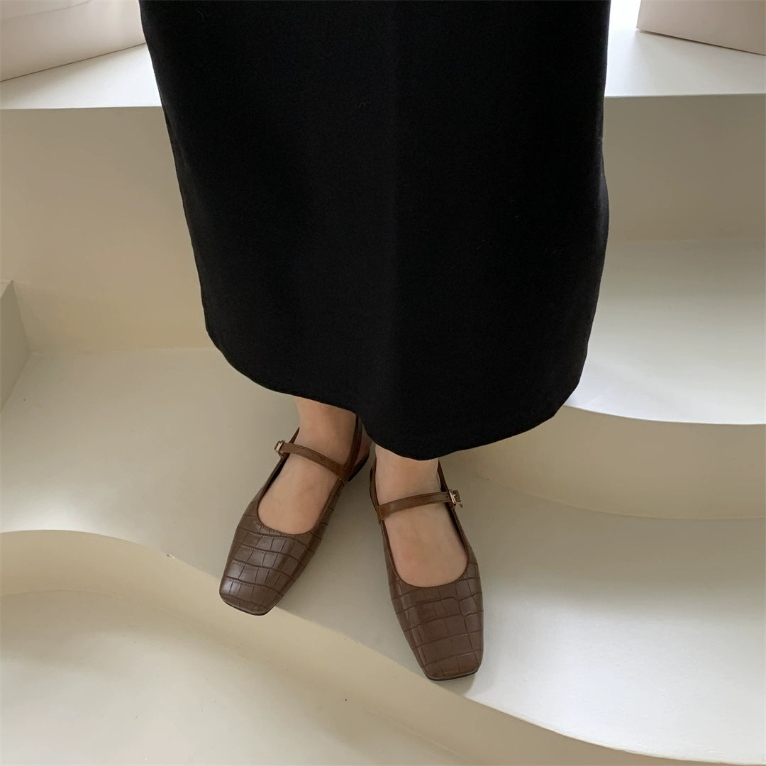 French Style Temperament Socialite Not Tired Feet Flat Toe Box Sandals