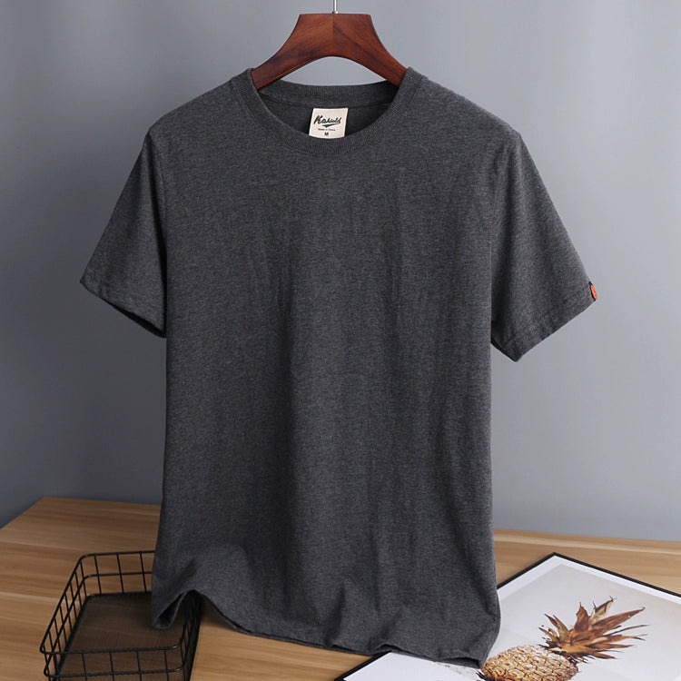 HK Trendy Washed Cotton Long Velvet Brushed Short Sleeve T-shirt