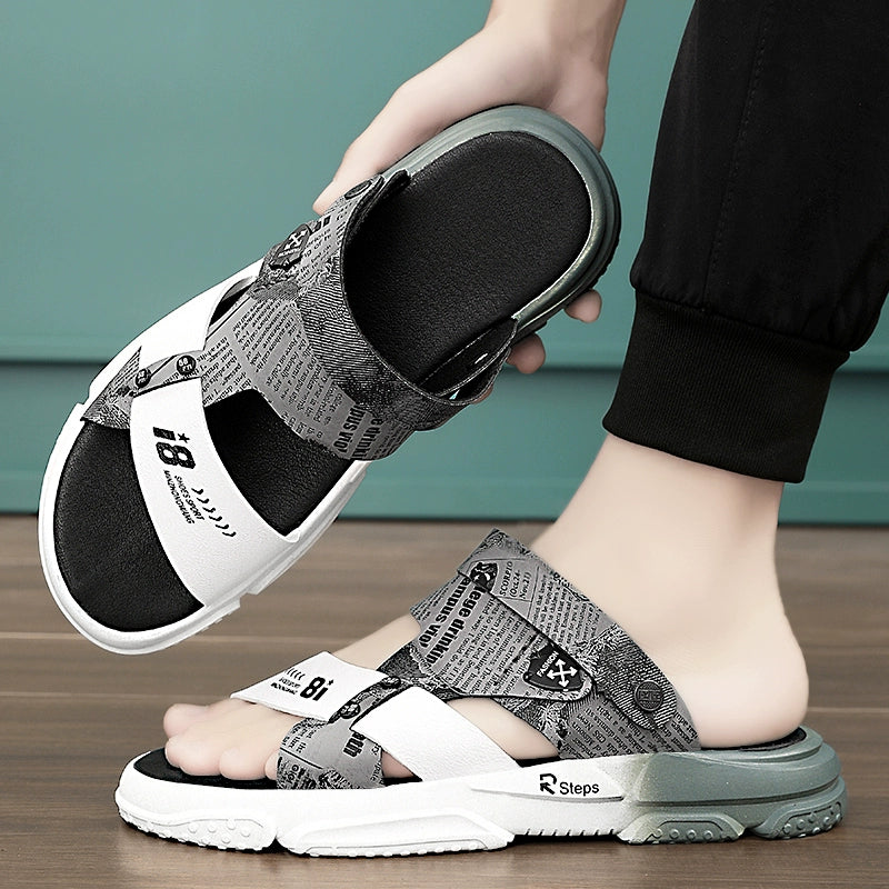 Sandals Men Summer 2024 New Outdoor Dual Use Slippers Non-Slip Deodorant Outdoor Beach Sports Driving Sandals