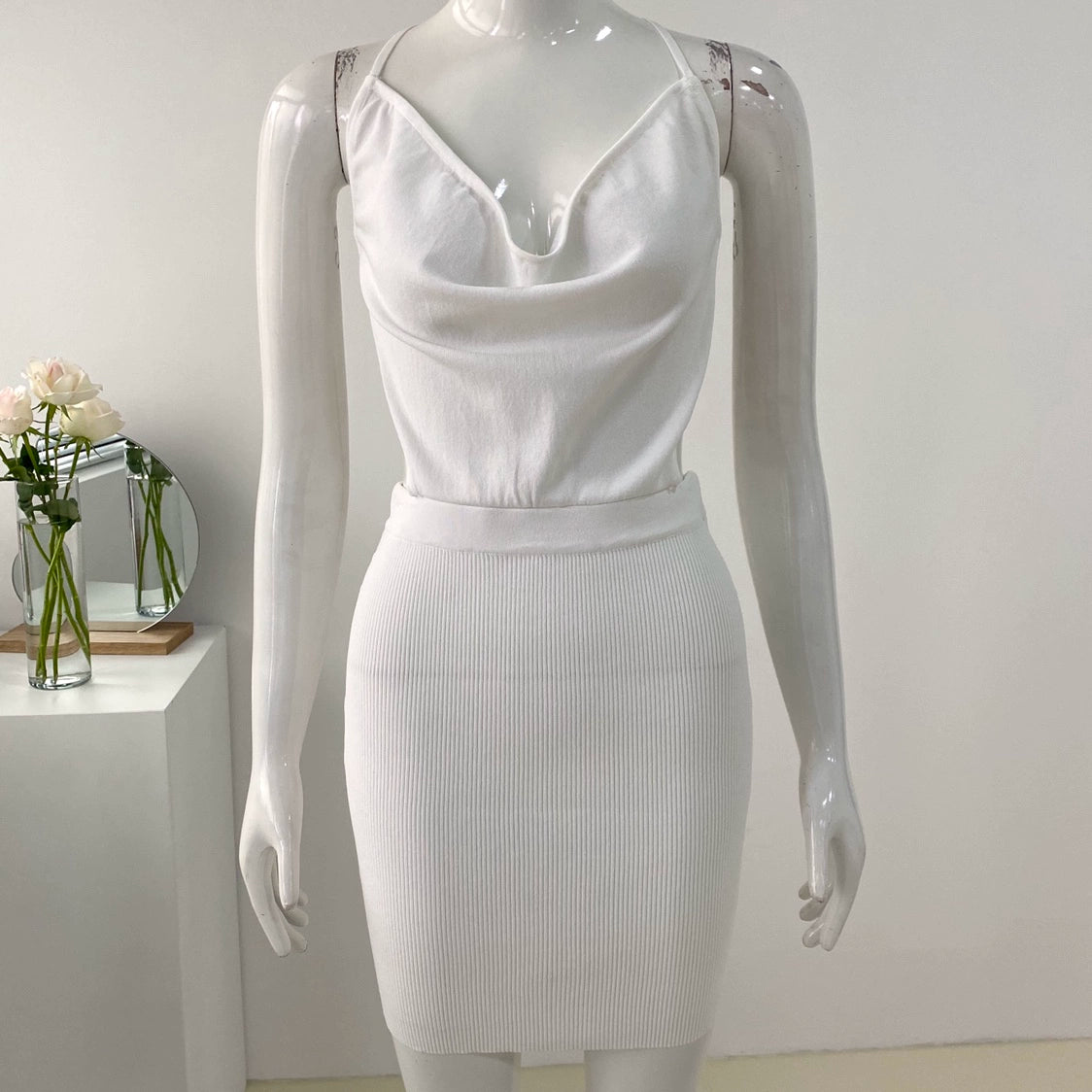 Foreign Trade Original Order Sexy Nightclub Party Sling Swing Collar Bare Back Knitting Slim Fit Sheath Bottom Dress