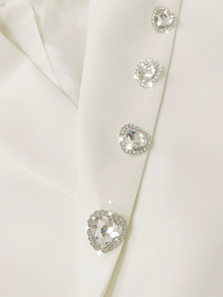 Loose Exquisite Rhinestone Elegant Slim Looking Mid-Length Suit