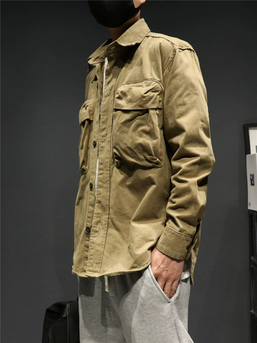 Fashion Brand Magic Ship Tooling Style Baggy Coat Denim Shirt