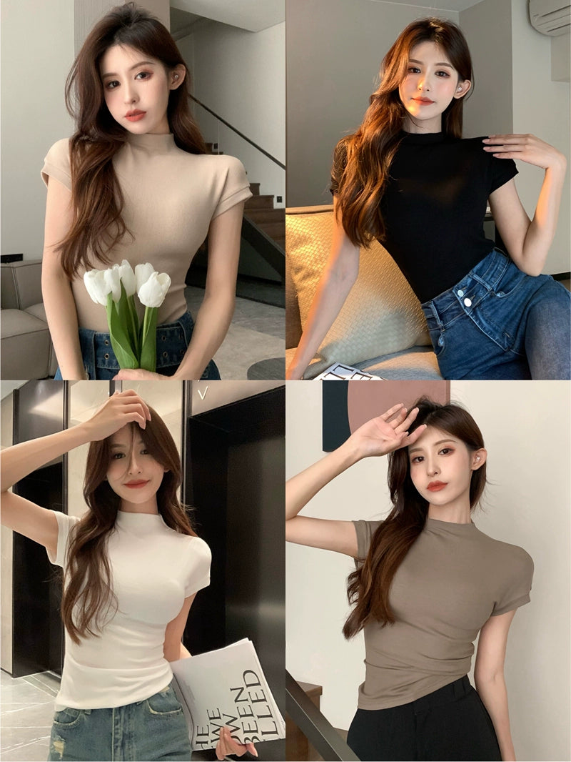 Women's 2023 New Slim Fit Top T-shirt with Short Sleeves