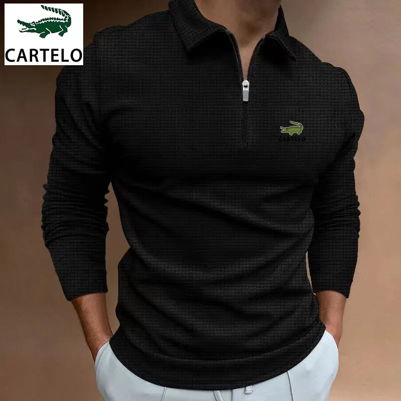 New autumn men's Polo shirt long sleeve fashion casual solid luxury fashion men's Polo shirt T-shirt top