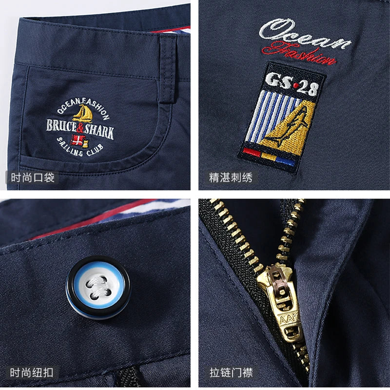 New Summer Men's Pants Bruce&Shark Fashions Casual Men Trousers Straight Loose Stretch Fabric Comfortable Clothes