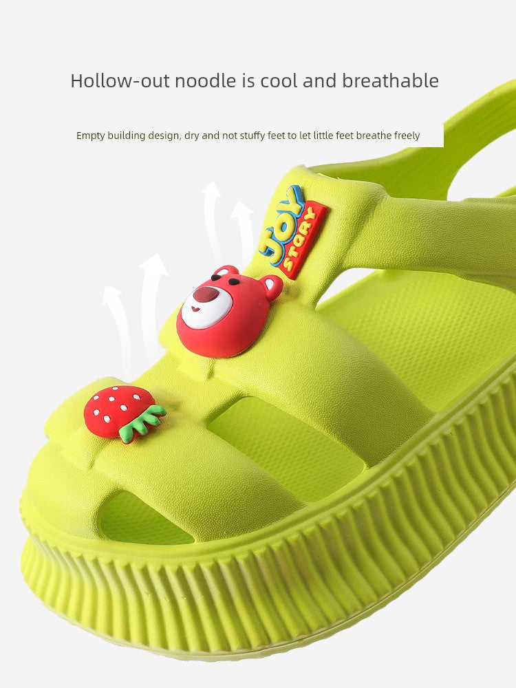Hole Shoes Women's Summer Thick Bottom for Outdoors Fashion All-Match Closed-Toe Slippers Poop Feel Seaside Beach Sandals Women's