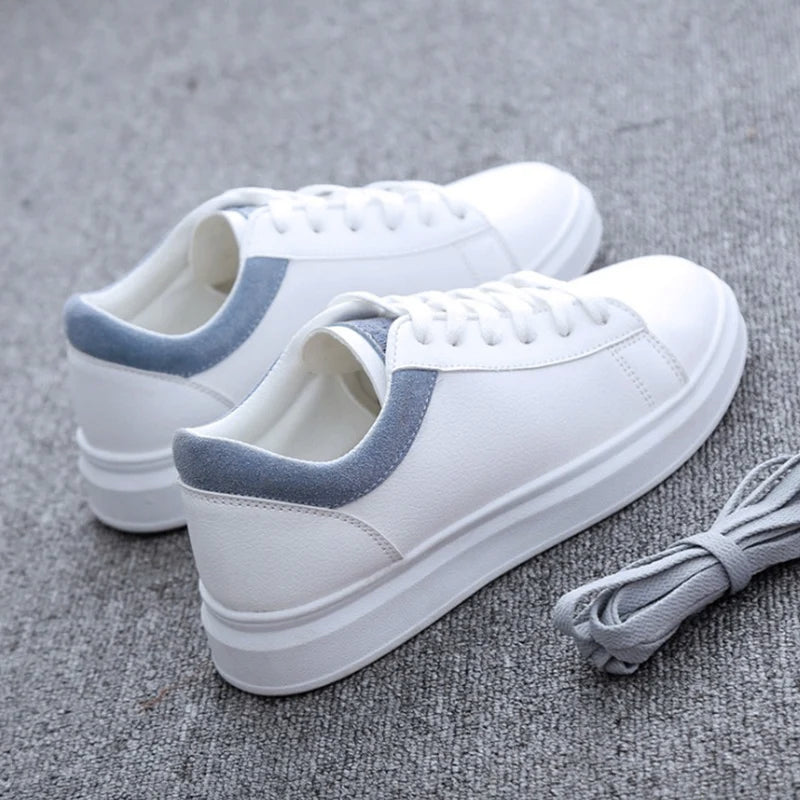 Women Casual Shoes 2018 Autumn Women Sneakers Fashion Breathable PU Leather Platform White Women Shoes Soft Footwears