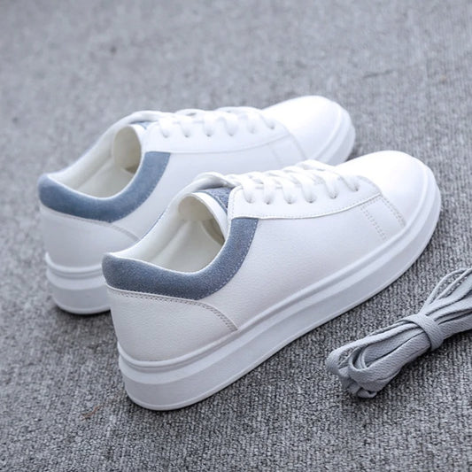 Women Casual Shoes 2018 Autumn Women Sneakers Fashion Breathable PU Leather Platform White Women Shoes Soft Footwears
