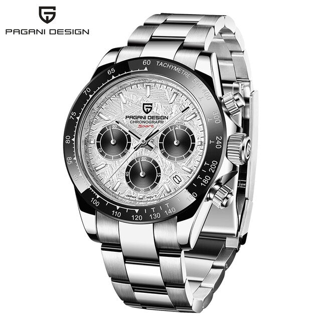 PAGANI DESIGN Top Brand New Men Quartz Wristwatch Luxury Sapphire Glass Sports Watch Rubber Strap Chronograph Watch Men Relogio