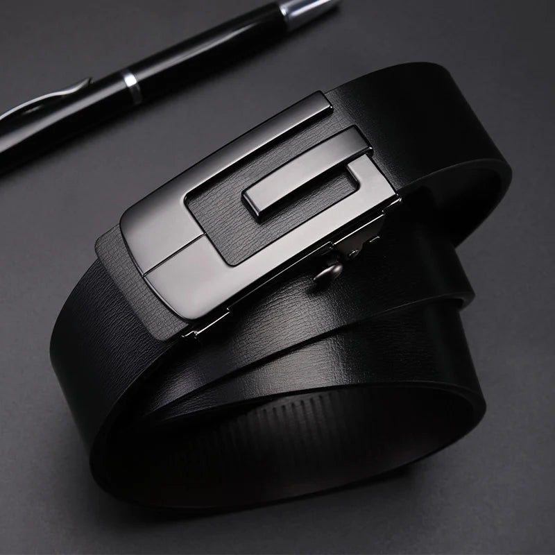 GOLF2023 New Belt Men's Genuine Leather Automatic Buckle Belt Pure Cowhide Men's Pants Belt Young and Middle aged