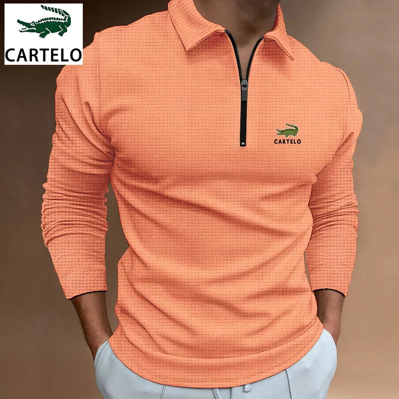 New autumn men's Polo shirt long sleeve fashion casual solid luxury fashion men's Polo shirt T-shirt top