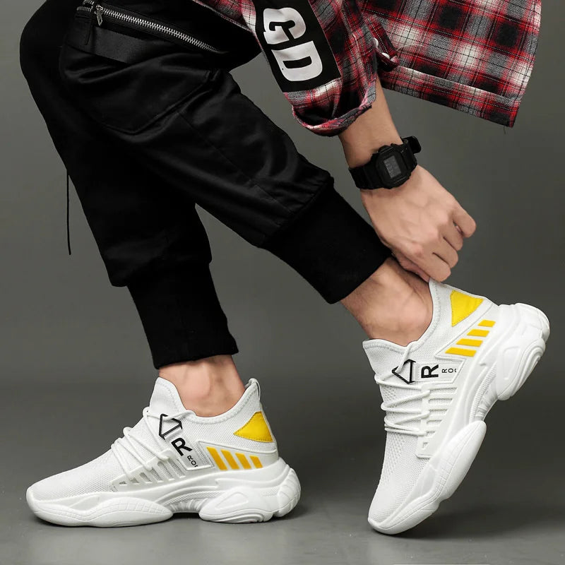Men Sneakers Elevator Shoes Breathable Casual Hidden 10cm 8cm Optional Heels Height Increasing Shoes Moccasins Taller Male