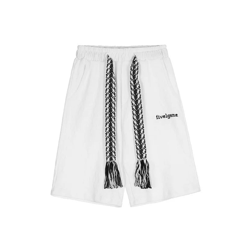 2022 New Dark Flower Checkerboard Plaid Basketball Pants Loose Retro High Street Capri Men's Pants