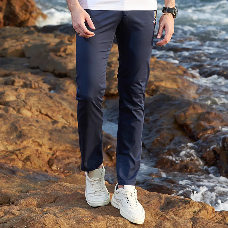 New Summer Men's Pants Bruce&Shark Fashions Casual Men Trousers Straight Loose Stretch Fabric Comfortable Clothes