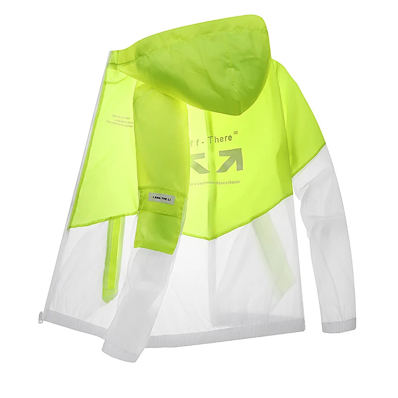 2023 Men's Summer UV Protection Skin Coats Thin Windbreaker Sunscreen Men Zipper Hooded Breathable Jacket Fashion Male Clothes