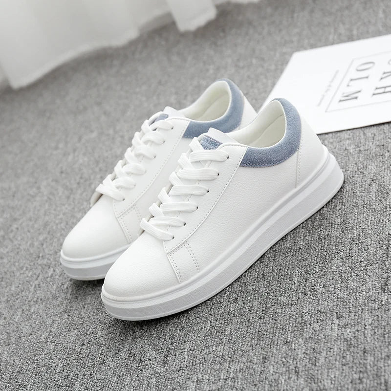 Women Casual Shoes 2018 Autumn Women Sneakers Fashion Breathable PU Leather Platform White Women Shoes Soft Footwears