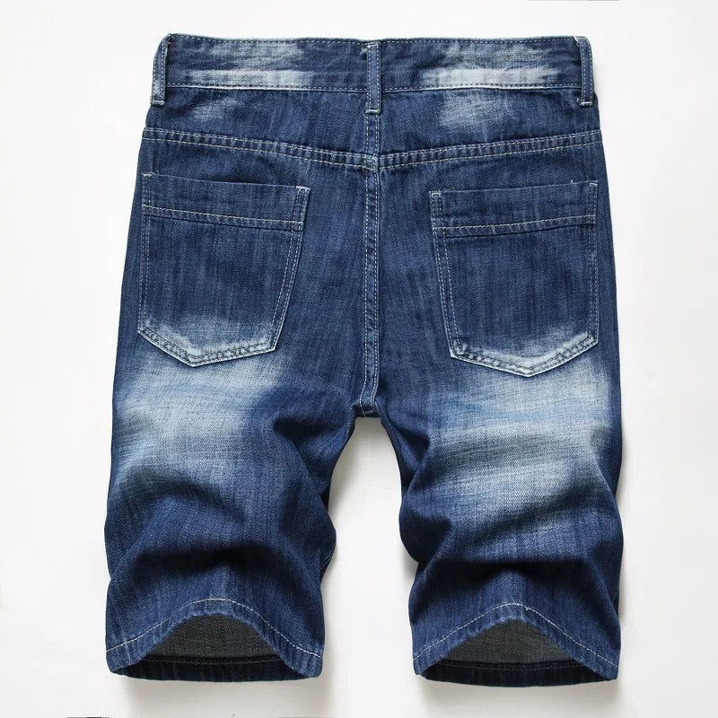 2024 New Men's Stretchy Short Jeans Fashion Casual Slim Fit High Quality Elastic Denim Shorts Male Brand Summer Clothes