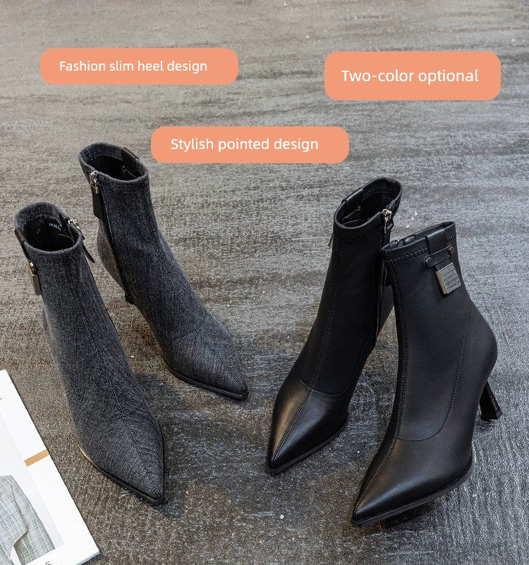 Fashion Fashion Autumn Stiletto Heel Knee Socks Single Boots Shoes