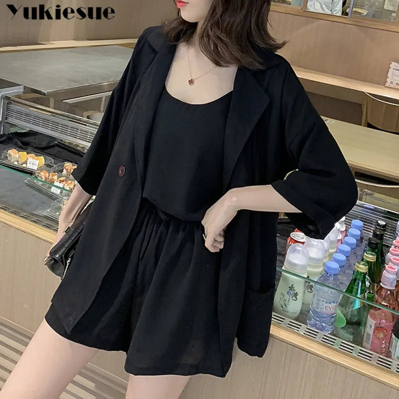 womens 3 two piece sets 2022 women's suit set crop top and skirts women woman together summer clothes for women club outfits