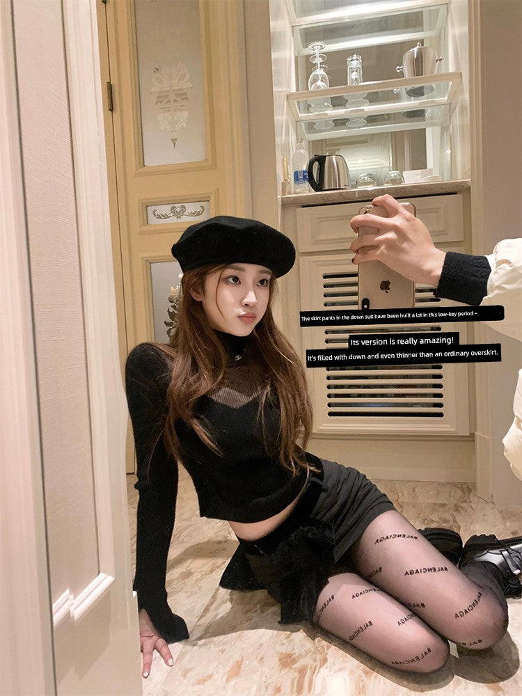 Doggyqin Wool Swan Neck Turtleneck Sweater