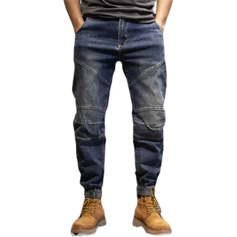 2022 New Hip Hop Harem Jeans Pants Men Loose Joggers Denim Casual Sweatpants Korea Ankle Length Trousers Streetwear Male Clothes