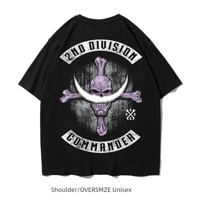 Cotton off-Shoulder Oversize Half Sleeve T-shirt Animation
