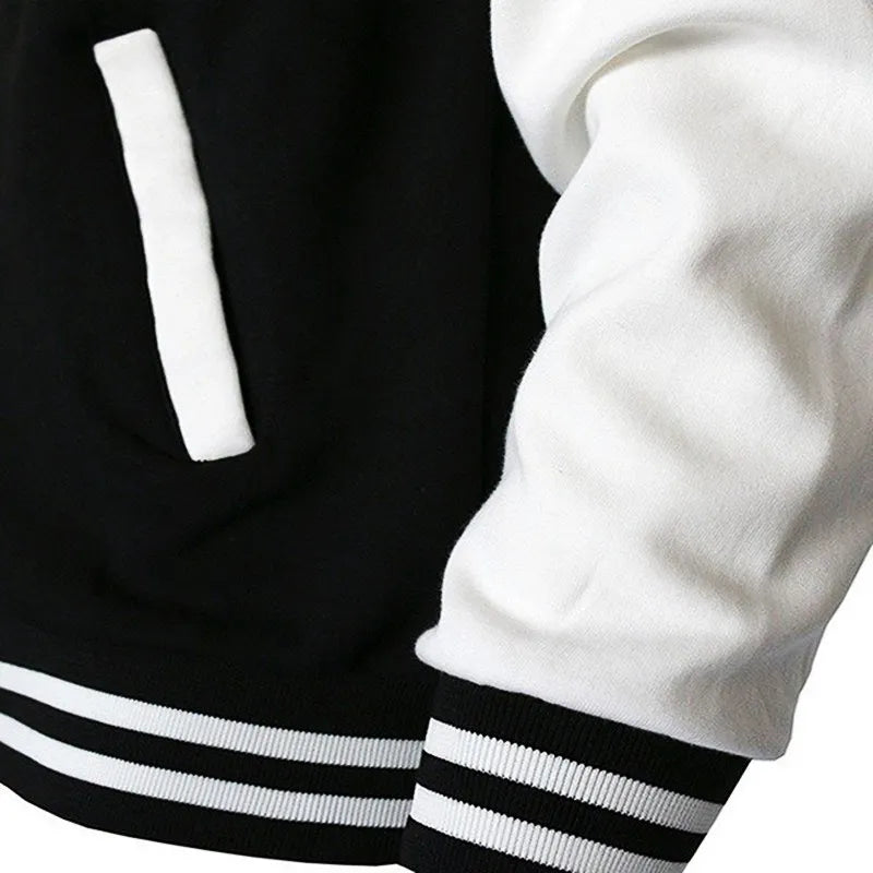 Spring Autumn Men's Pilot Bomber Couple Baseball Jacket University Varsity Solid Color Casual Korean Clothes