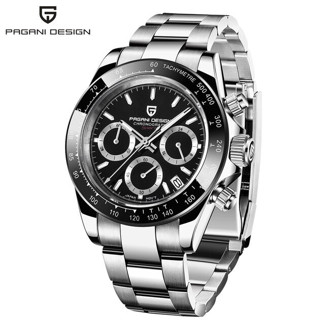 PAGANI DESIGN Top Brand New Men Quartz Wristwatch Luxury Sapphire Glass Sports Watch Rubber Strap Chronograph Watch Men Relogio