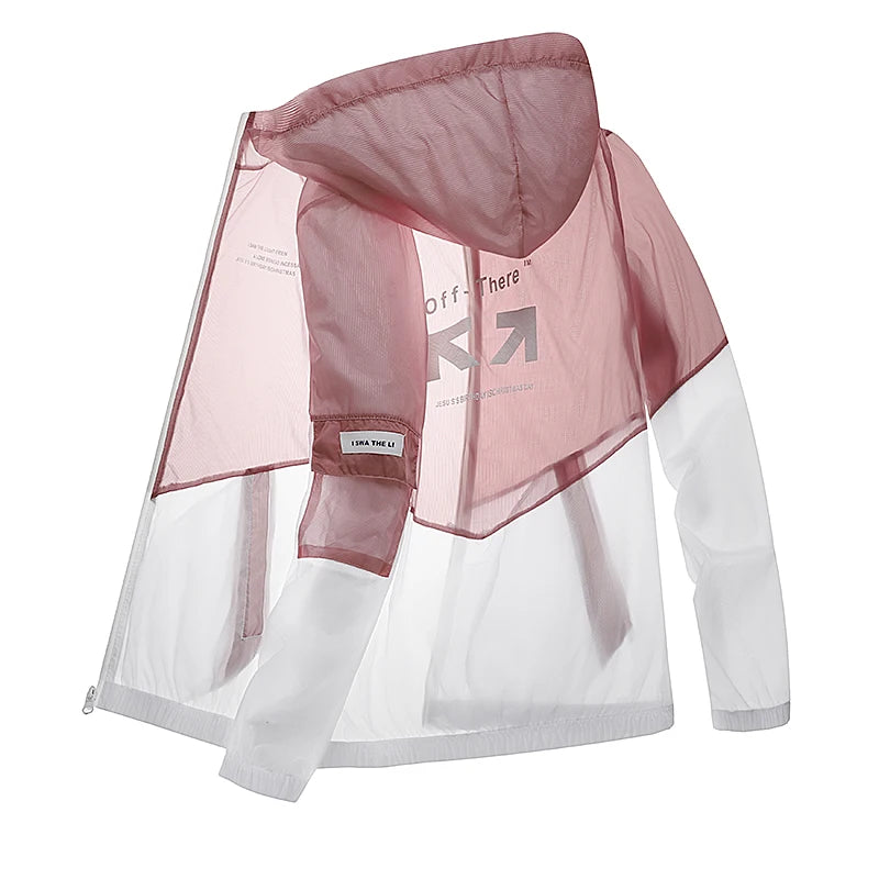 2023 Men's Summer UV Protection Skin Coats Thin Windbreaker Sunscreen Men Zipper Hooded Breathable Jacket Fashion Male Clothes