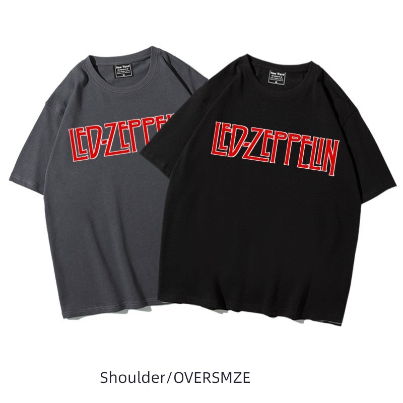 Heavy Drop-Shoulder Half-Sleeve Zeppelin T-shirt