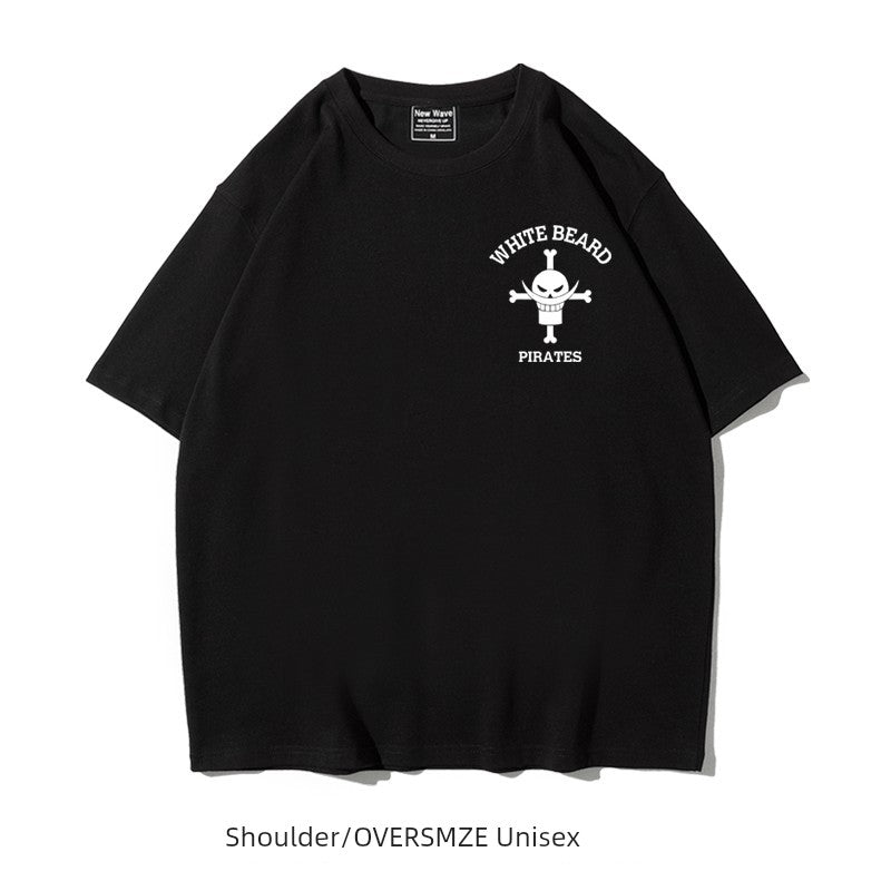 Cotton off-Shoulder Oversize Half Sleeve T-shirt Animation