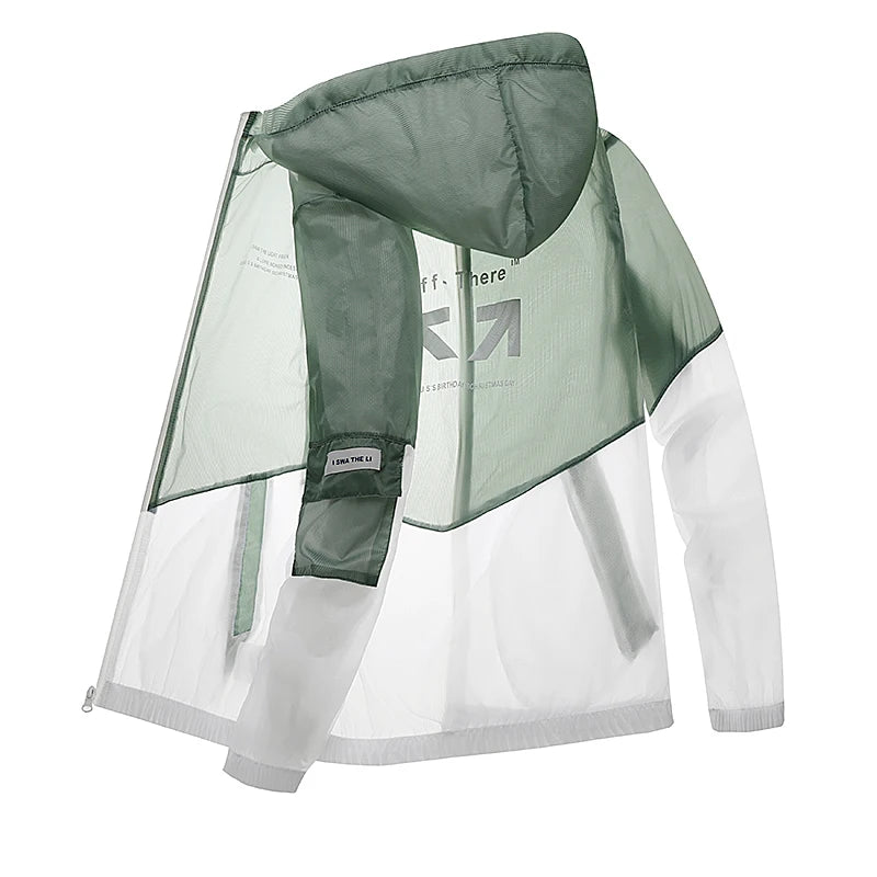 2023 Men's Summer UV Protection Skin Coats Thin Windbreaker Sunscreen Men Zipper Hooded Breathable Jacket Fashion Male Clothes
