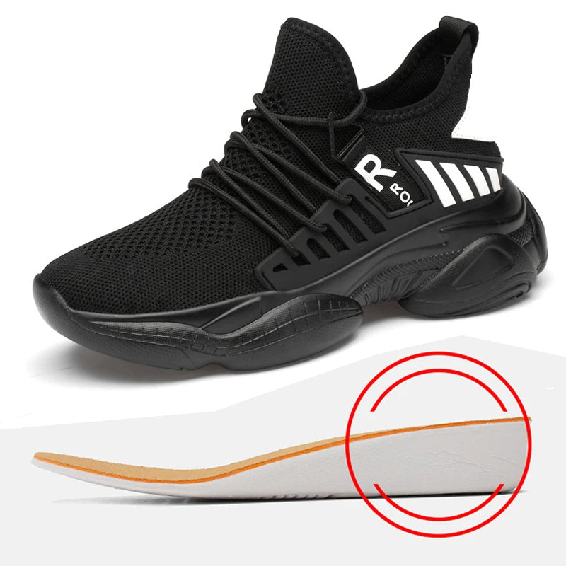 Men Sneakers Elevator Shoes Breathable Casual Hidden 10cm 8cm Optional Heels Height Increasing Shoes Moccasins Taller Male
