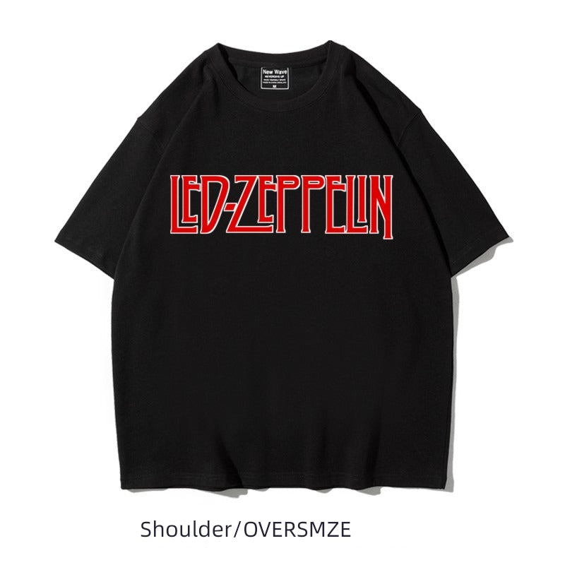 Heavy Drop-Shoulder Half-Sleeve Zeppelin T-shirt