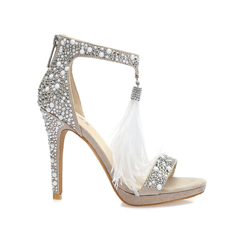 Tassel Stiletto Sexy Wedding Shoes Bridal Rhinestone