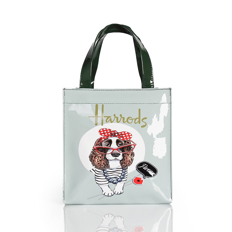 London Style PVC Reusable Shopping Purses Large Eco Friendly Flower Women's Tote Shopper Bag Summer Waterproof Beach Handbag