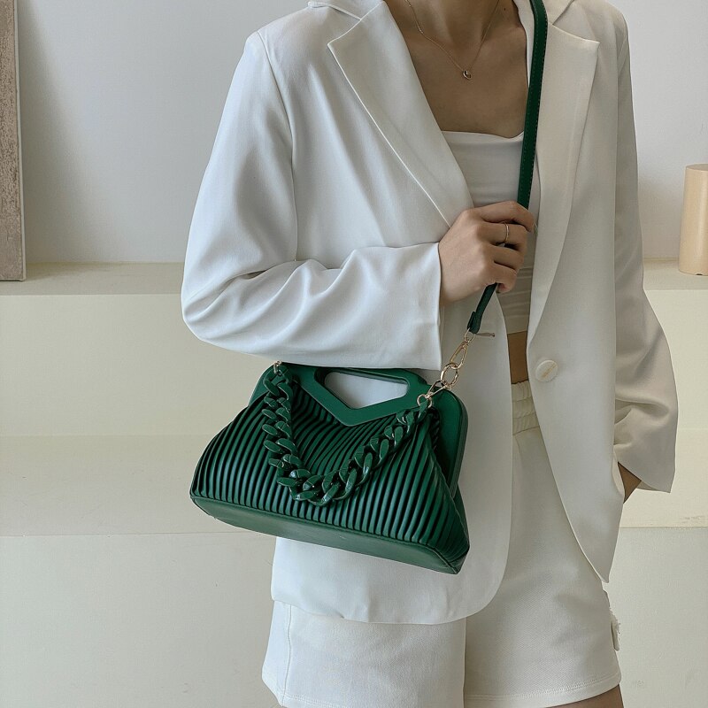 Luxury Brand Handbag Women Inverted Triangle Handle Leather Hand Pouch Classic Crossbody Bags For Women Tote Bag Lady Satchel