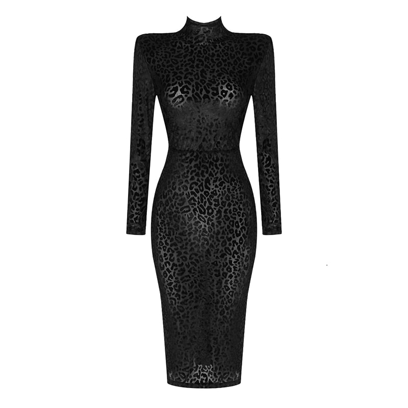 Vc 2021 Nieuwe Collectie Paars Suede Leopard Hoge Hals Lange Mouw Medium Lengte Jurk Alle Gratis Verzending