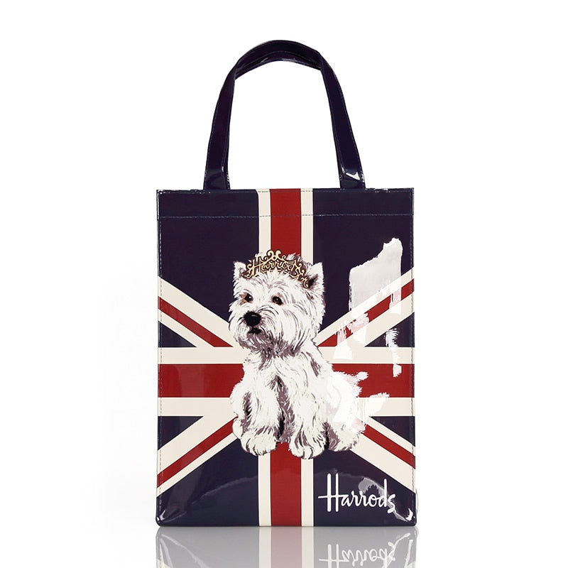 London Style PVC Reusable Shopping Purses Large Eco Friendly Flower Women's Tote Shopper Bag Summer Waterproof Beach Handbag