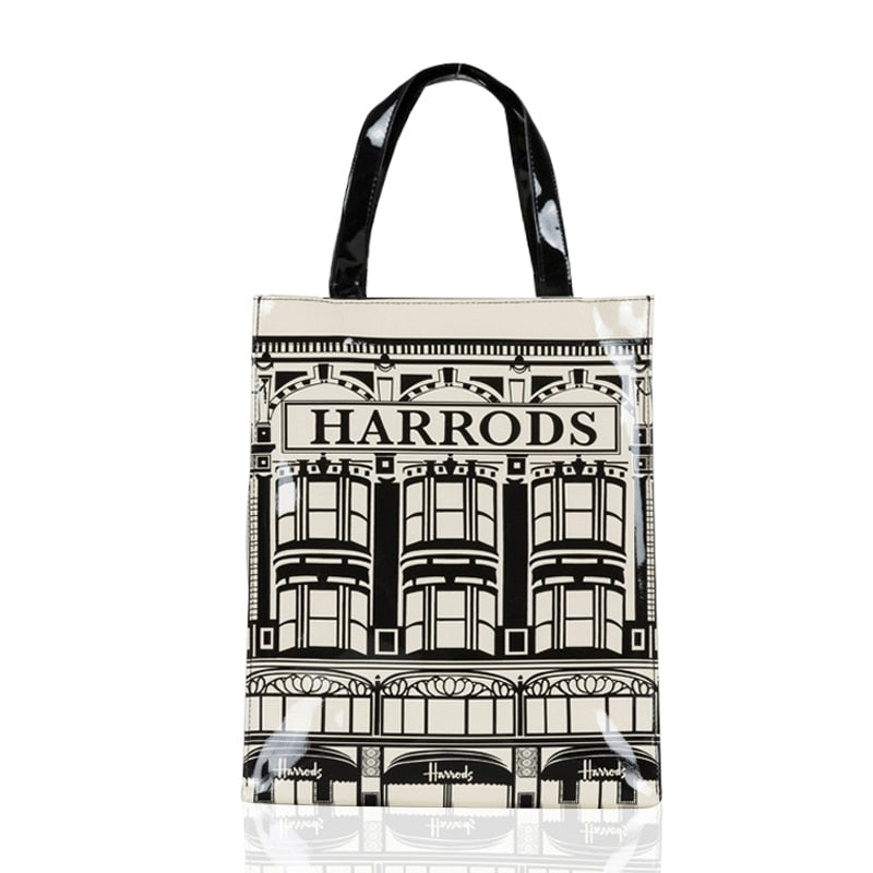 London Style PVC Reusable Shopping Purses Large Eco Friendly Flower Women's Tote Shopper Bag Summer Waterproof Beach Handbag