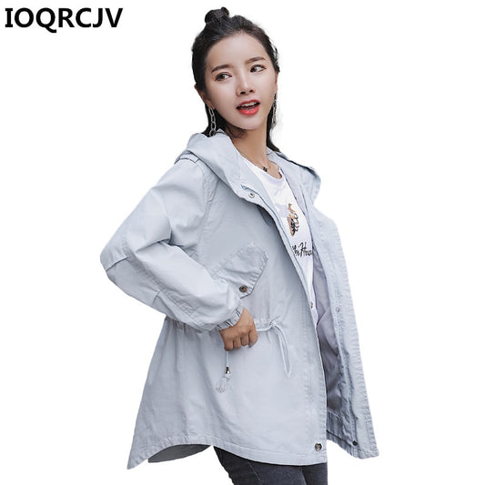 2022 Autumn New Fashion Women Jacket Hooded Coat Spring Long Ladies Casual Windbreaker Female Jackets Slim Outerwear R1043
