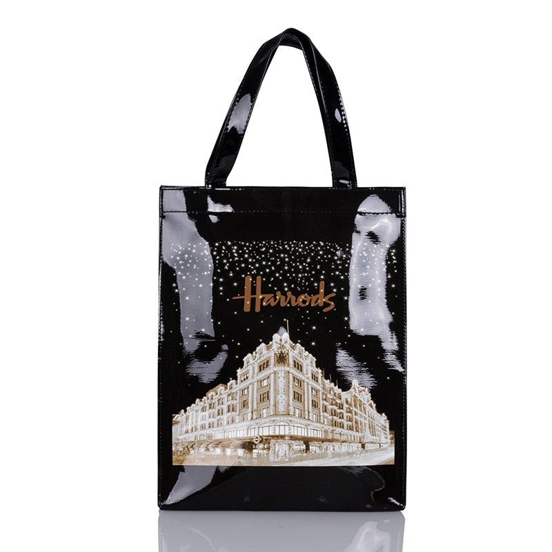 London Style PVC Reusable Shopping Purses Large Eco Friendly Flower Women's Tote Shopper Bag Summer Waterproof Beach Handbag