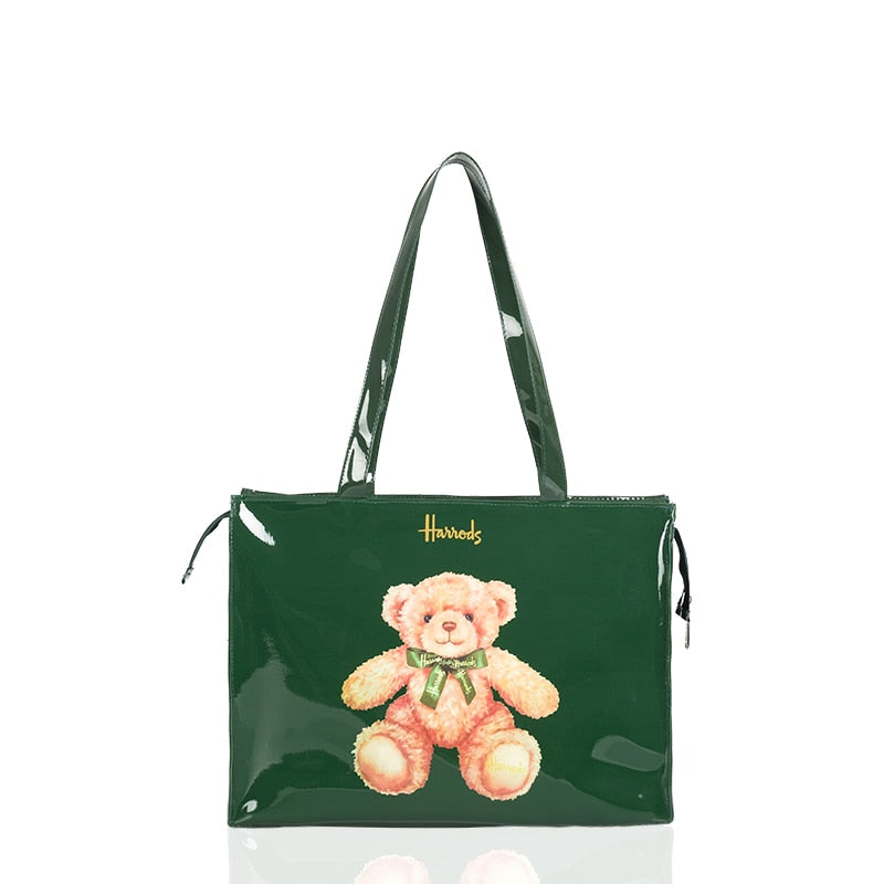 London Style PVC Reusable Shopping Purses Large Eco Friendly Flower Women's Tote Shopper Bag Summer Waterproof Beach Handbag