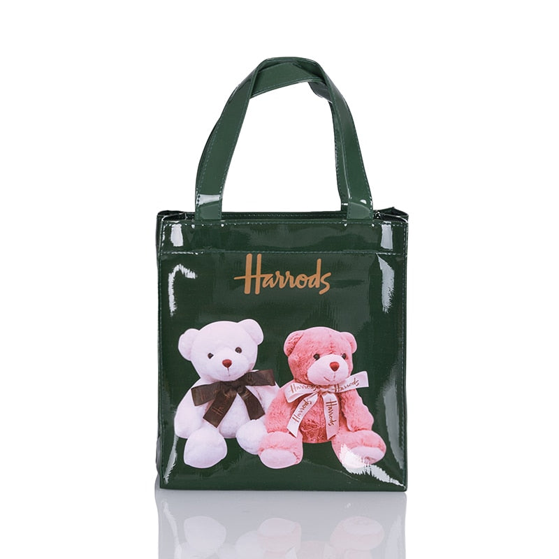 London Style PVC Reusable Shopping Purses Large Eco Friendly Flower Women's Tote Shopper Bag Summer Waterproof Beach Handbag