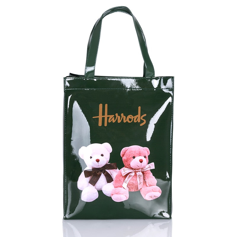 London Style PVC Reusable Shopping Purses Large Eco Friendly Flower Women's Tote Shopper Bag Summer Waterproof Beach Handbag